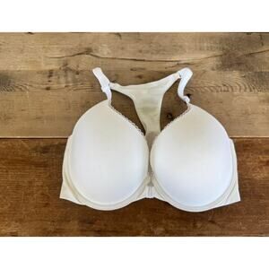 Victoria's Secret White 32DDD Body by Victoria Lined Racerback Demi Bra